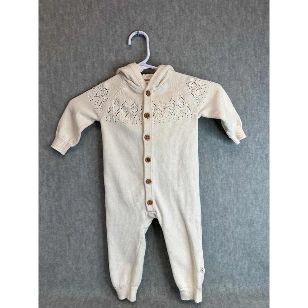 Little Planet by Carter's 18 Months Baby Organic Cream Knit Hooded‎ Romper
